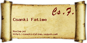 Csanki Fatime névjegykártya
